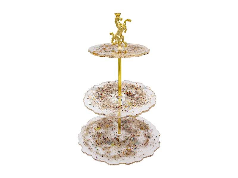 Epoksi Reçine Büyük At Kek Standı Demiri - Aparatı Gold - 1
