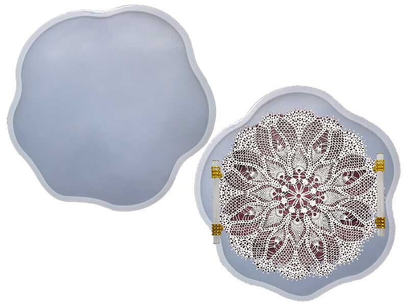 Epoksi Reçine Düzensiz Dantel Tepsi Silikon Kalıp EPK-515 - 1