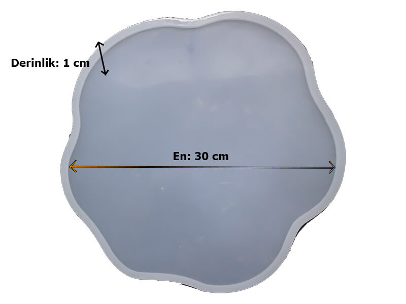 Epoksi Reçine Düzensiz Dantel Tepsi Silikon Kalıp EPK-515 - 2