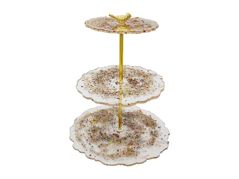 Epoksi Reçine Kanarya Model Kek Standı Demiri Gold - Kimyacınız