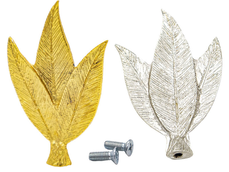 Epoksi Tepsi Yaprak Model Gold Gümüş Set Kulp - Diğer