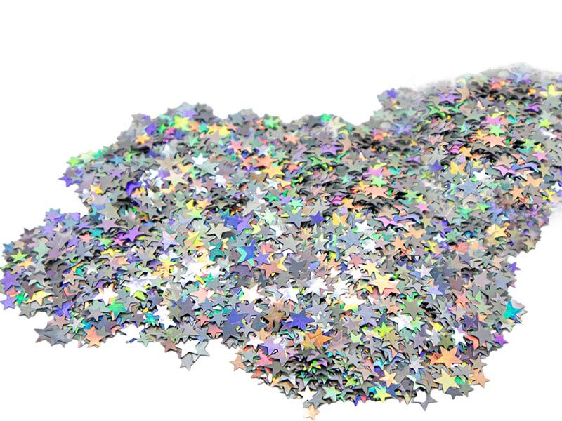 Gümüş Yıldız Holografik Glitter Epoksi Süsleme Aksesuarı 5 GR - 2