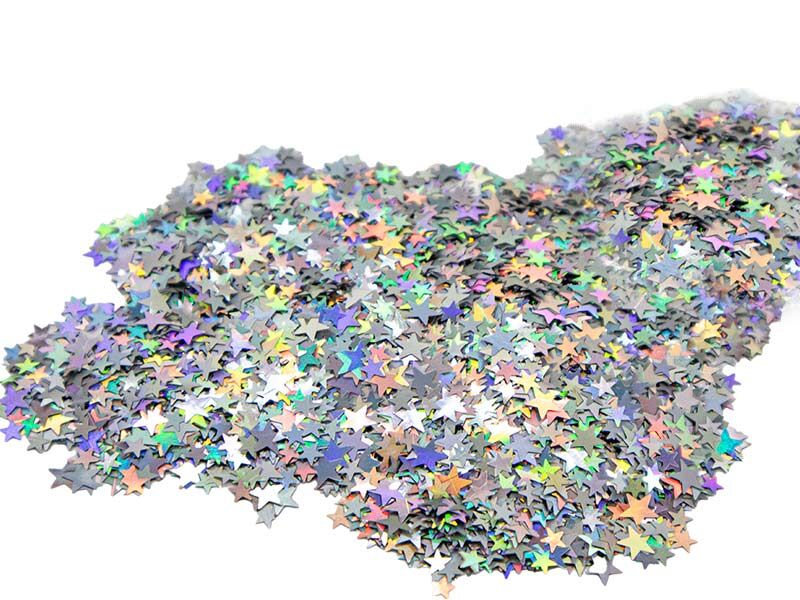 Gümüş Yıldız Holografik Glitter Epoksi Süsleme Aksesuarı 5 GR - 2