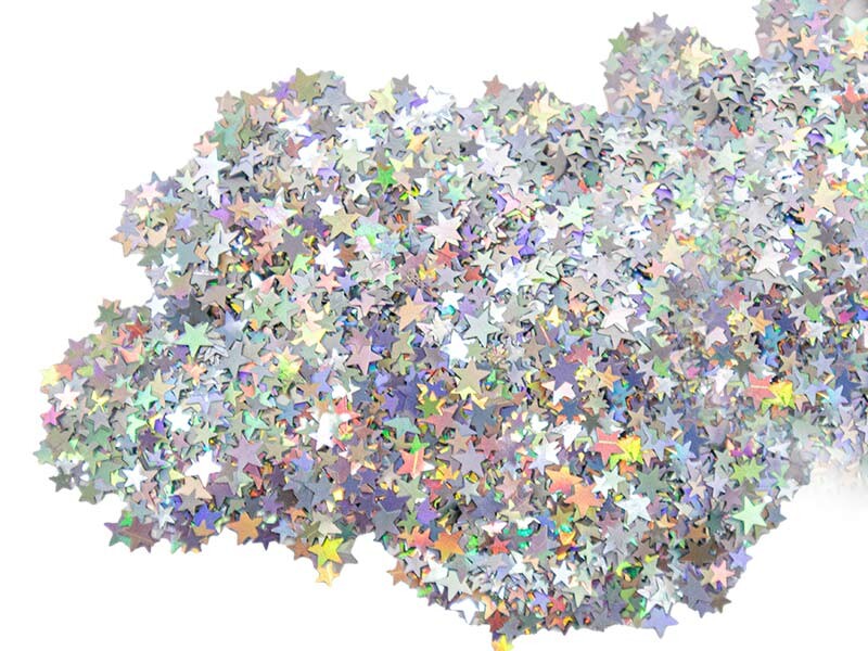 Gümüş Yıldız Holografik Glitter Epoksi Süsleme Aksesuarı 5 GR - Kimyacınız