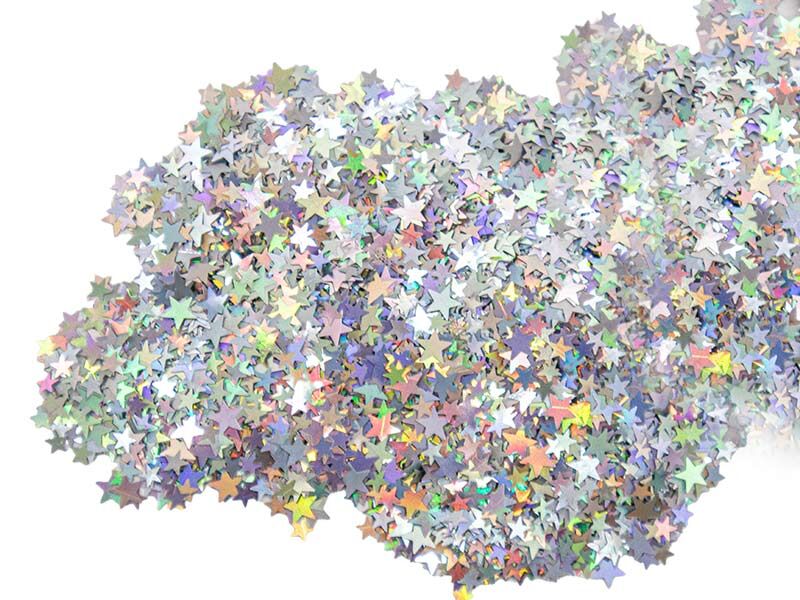 Gümüş Yıldız Holografik Glitter Epoksi Süsleme Aksesuarı 5 GR - 1