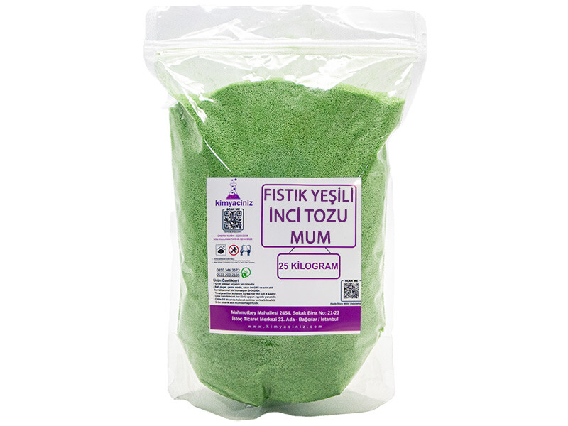 İnci Tozu Mum Fıstık Yeşili 25 KG - Kimyacınız
