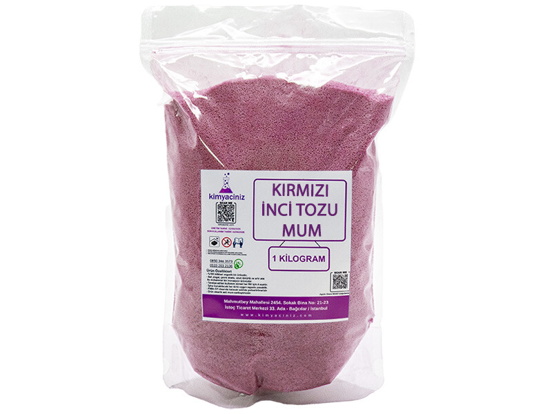 İnci Tozu Mum Kırmızı 1 KG - Kimyacınız
