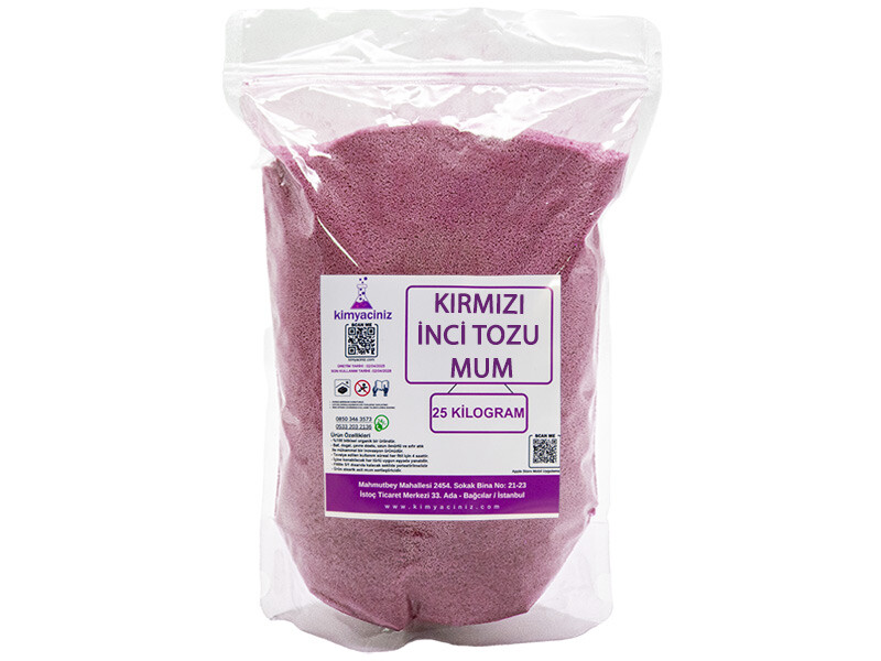 İnci Tozu Mum Kırmızı 25 KG - Kimyacınız