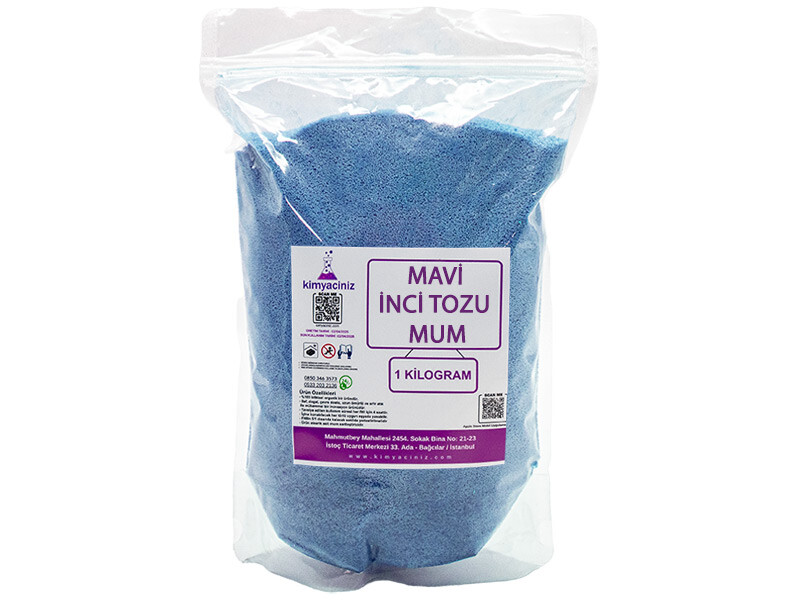 İnci Tozu Mum Mavi 1 KG - Kimyacınız