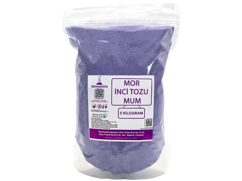 İnci Tozu Mum Mor 5 KG - 1