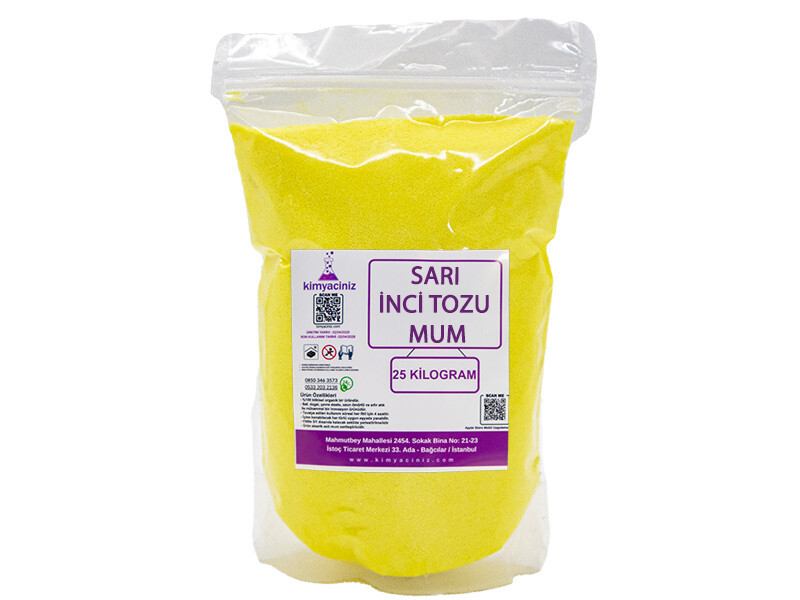 İnci Tozu Mum Sarı 25 KG - Kimyacınız