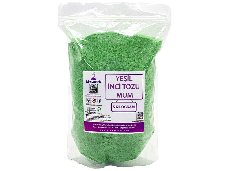 İnci Tozu Mum Yeşil 5 KG - Kimyacınız