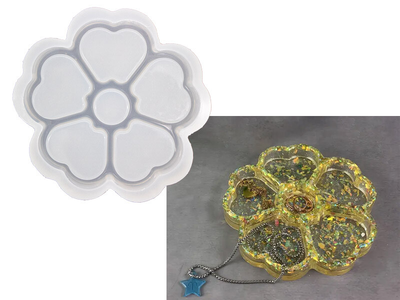 Kalp Motif Orginazatör Epoksi Kalıbı EPK-871 - Kimyacınız