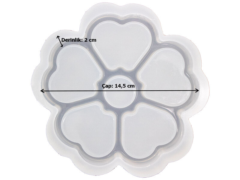 Kalp Motif Orginazatör Epoksi Kalıbı EPK-871 - 2