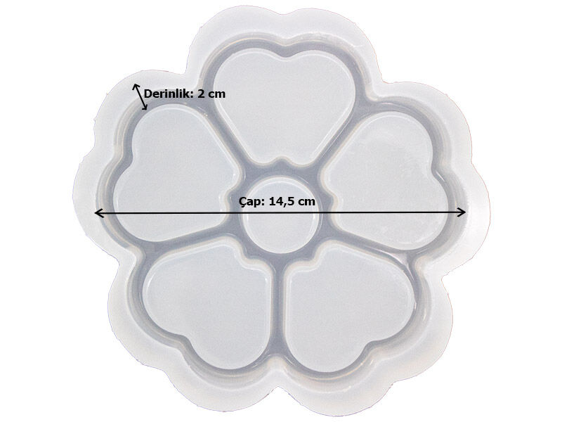 Kalp Motif Orginazatör Epoksi Kalıbı EPK-871 - 2