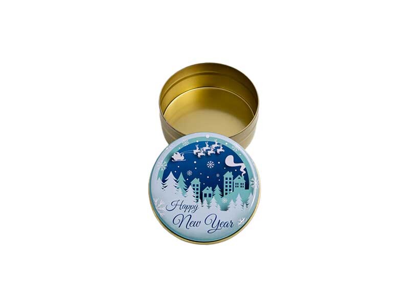 Kar Motifli Happy New Year Metal Mum Kabı - 10 Adet 75 CC - Kimyacınız