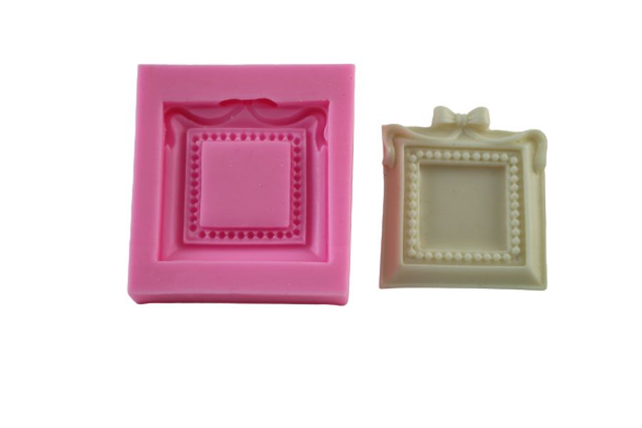 Kare Mini Fiyonklu Çerçeve Silikon Kalıbı ÇE-59 - 1