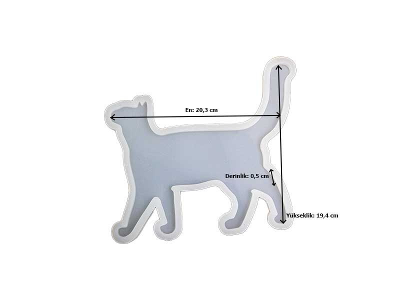 Kedi Model Duvar Süsü Epoksi Reçine Kalıbı EPK-513 - 2