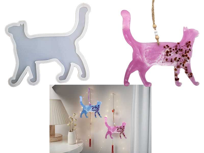 Kedi Model Duvar Süsü Epoksi Reçine Kalıbı EPK-513 - 1