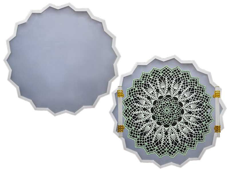 Kristal Dantel Tepsi Epoksi Reçine Kalıbı EPK-554 - 1