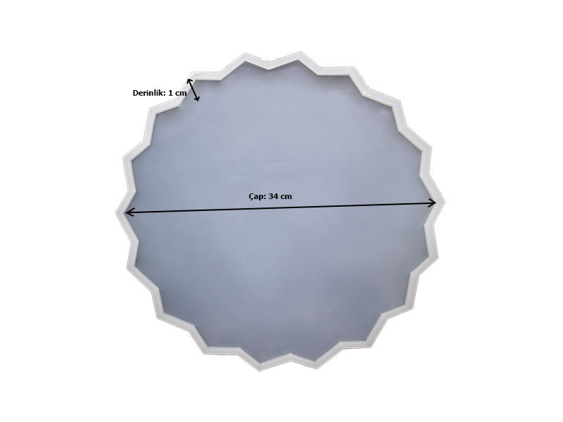 Kristal Dantel Tepsi Epoksi Reçine Kalıbı EPK-554 - 2
