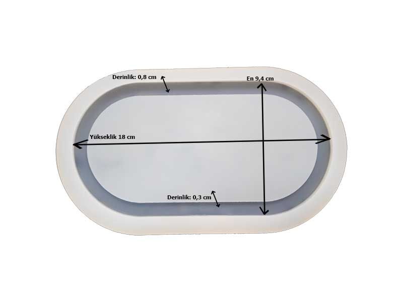 Küçük Boy Oval Terrazo Tabanlık Epoksi Reçine Kalıbı EPK-576 - 2