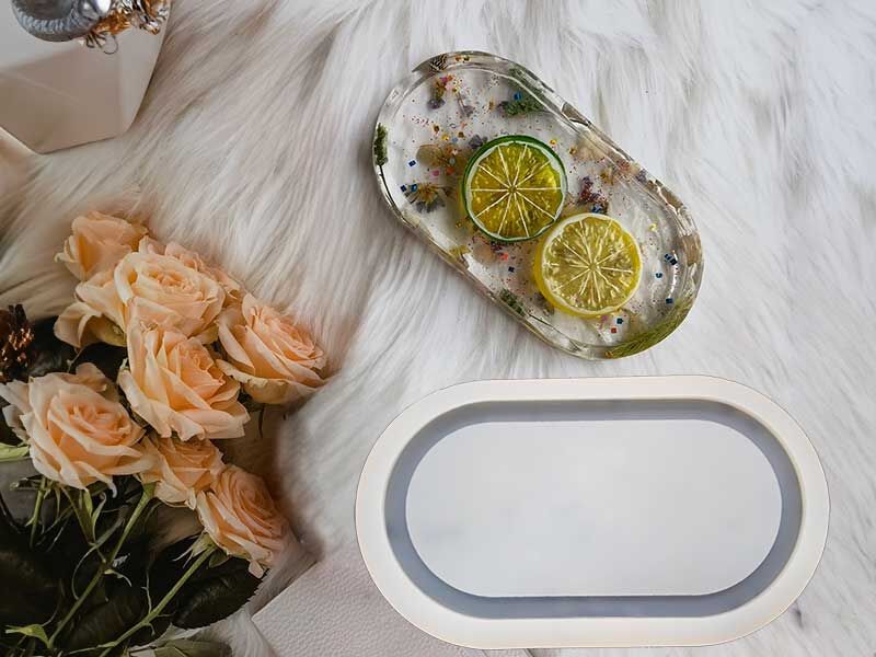 Küçük Boy Oval Terrazo Tabanlık Epoksi Reçine Kalıbı EPK-576 - 1