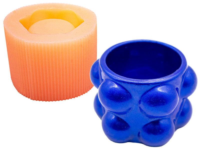 Küçük Bubble Vazo Beton Saksı Silikon Kalıp B-130 - 1
