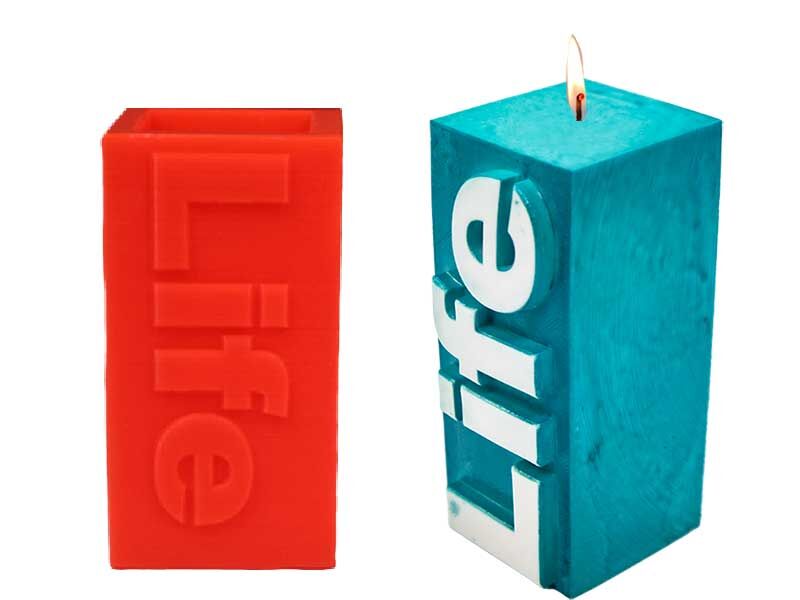 Life Yazılı Silikon Mum Kalıbı M-07 - 4