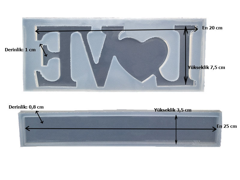 Love Işıklı Masa Süsü Epoksi Kalıbı EPK-800 - 2