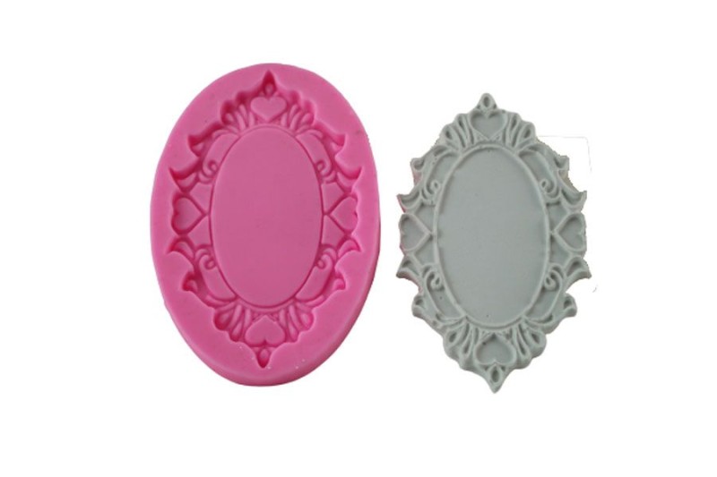 Mini Oval Çerçeve Silikon Kalıbı ÇE-64 - Kimyacınız
