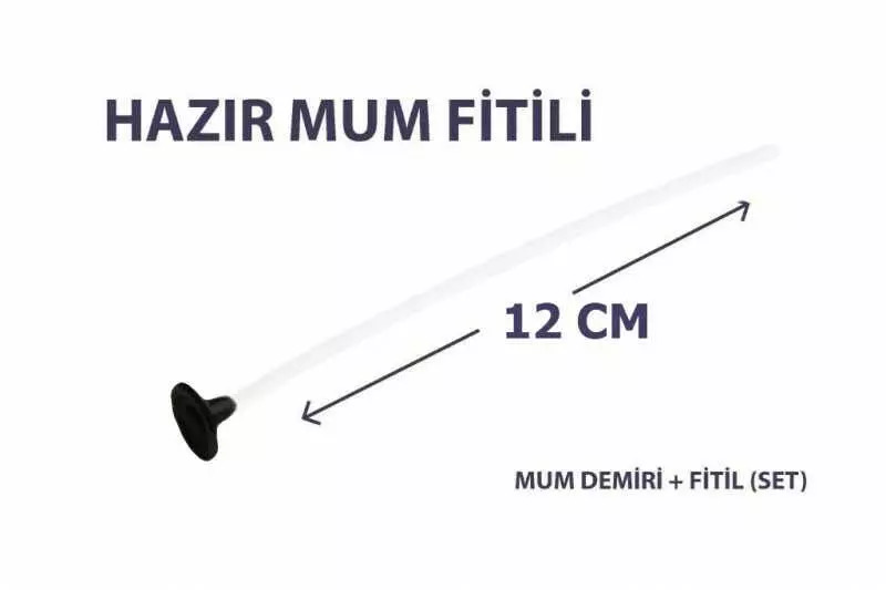 Mum Fitili Hazır ÇıtÇıtlı 12 Cm 100 Adet Beyaz - 1