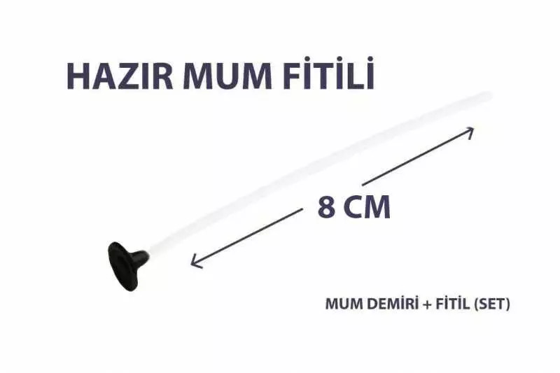 Mum Fitili Hazır ÇıtÇıtlı 8 Cm 100 Adet Beyaz - 1