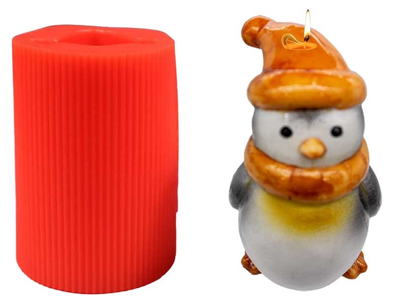 Noel Konseptli Penguen Silikon Mum Kalıbı M-20 - 8