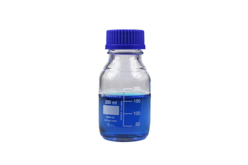 Kimyacınız - Otoklav Şişesi 250 ML - Mavi Vida Kapaklı Cam Şişe