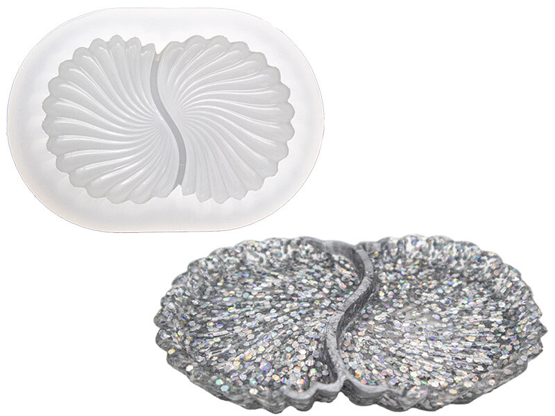 Oval Çerezlik 2 Bölmeli Epoksi Reçine Kalıbı EPK-864 - Kimyacınız