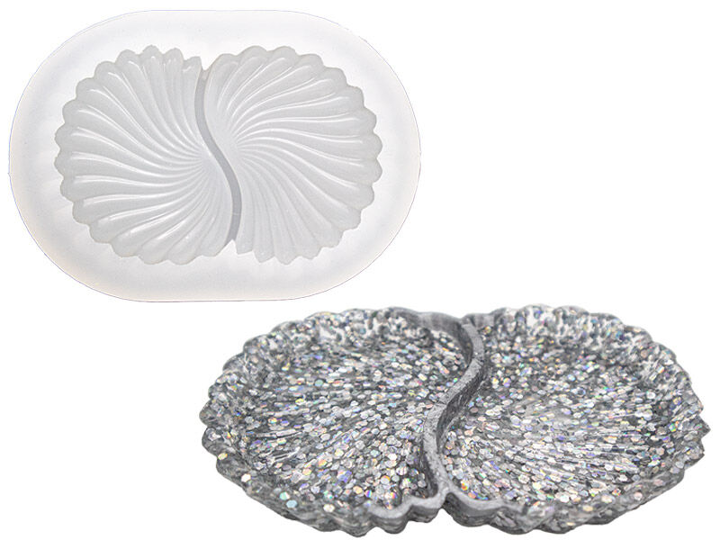 Oval Çerezlik 2 Bölmeli Epoksi Reçine Kalıbı EPK-864 - 1