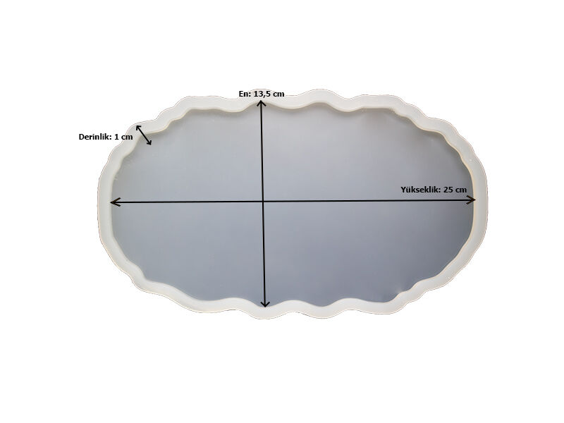 Oval Dalgalı Küçük Boy Tepsi Epoksi Reçine Kalıbı EPK-611 - 2
