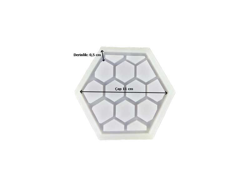 Petek Model Bardak Altlığı Epoksi Reçine Kalıbı EPK-351 - 2