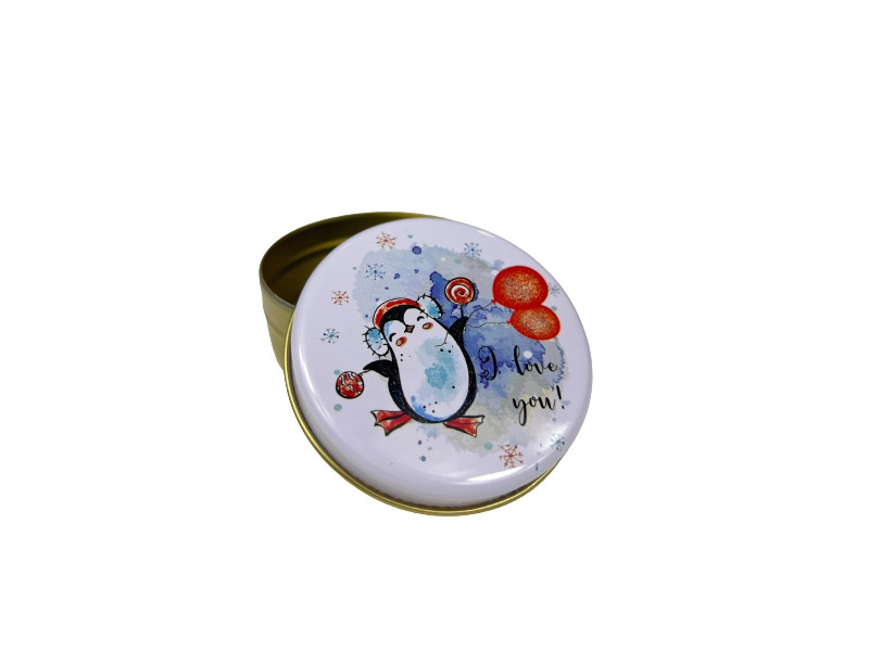 Kimyacınız - Sevimli Penguen - Metal Mum Kabı 75 CC - 100 Adet