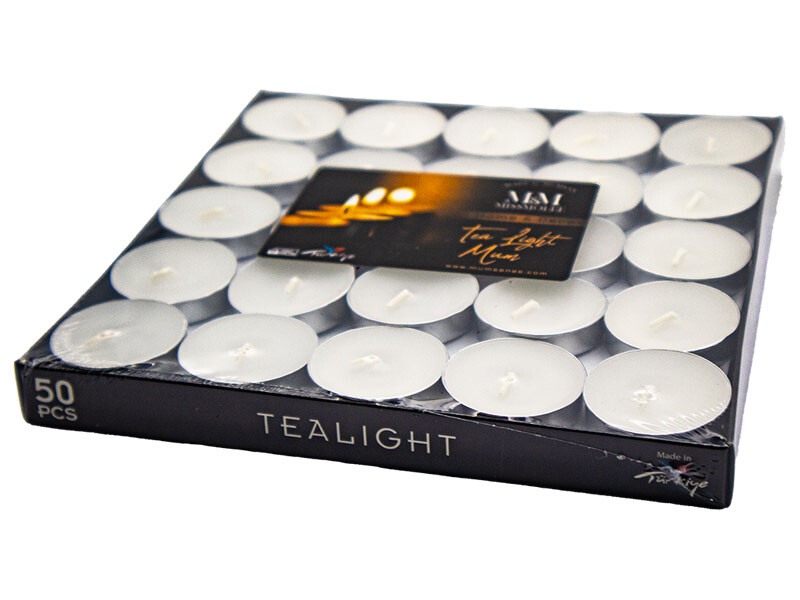 Tealight Mum Beyaz 50'li 10 Adet - 2