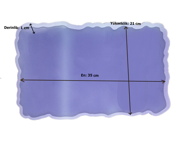 Tırtıklı Dikdörtgen Tepsi Epoksi Kalıbı EPK-439 - 2