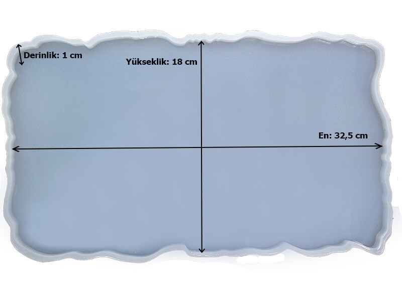 Tırtıklı Dikdörtgen Tepsi Epoksi Reçine Kalıbı EPK-443 - Kimyacınız