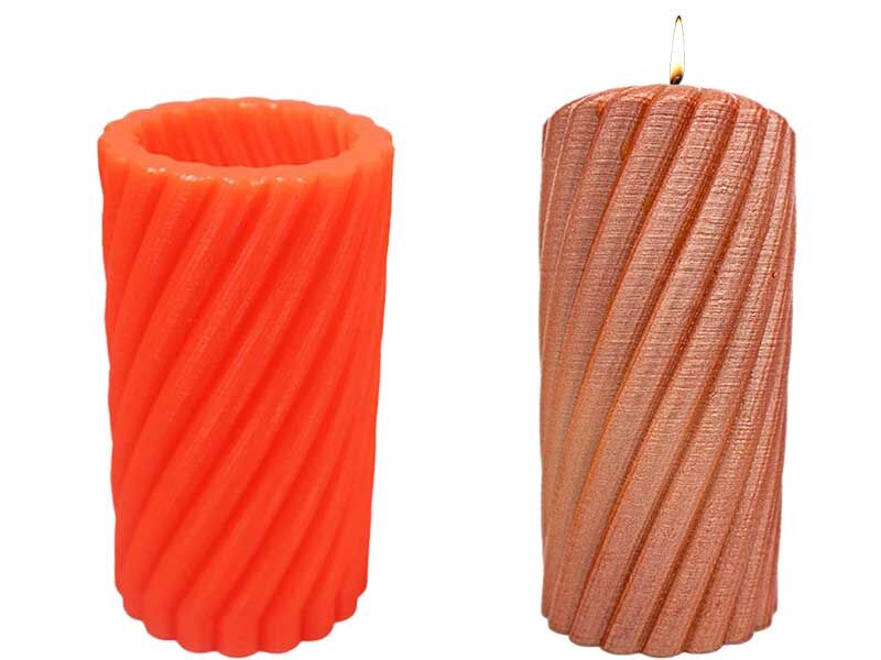 Twister Silindir Silikon Mum Kalıbı M-53 - 6